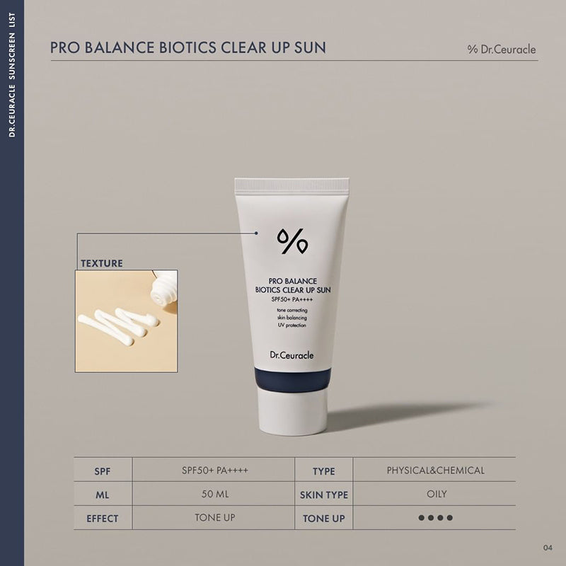 Pro Balance Biotics Clear Up Sun  SPF50 | Dr. Ceuracle